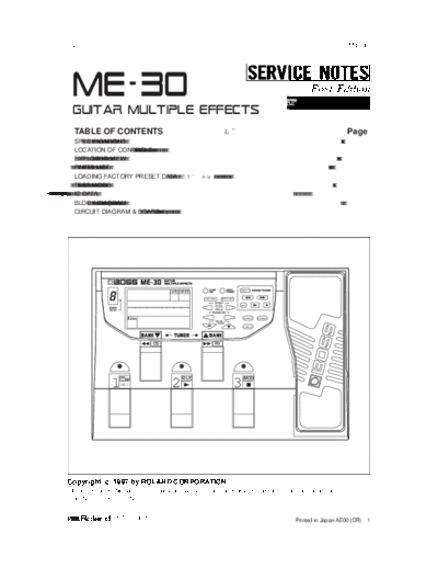 Boss ME30 ME30 multi effects service manual
