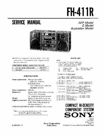 SONY FH-411R PDF SERVICE MANUAL FULL
