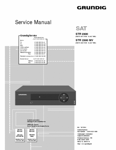 grundig stc2300 stc2300 satelite reciver service manual