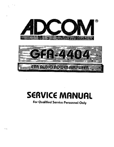 Adcom GFA-4404 Car Audio Power Amplifier