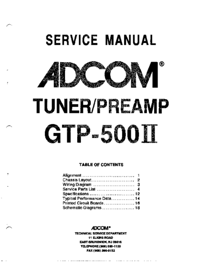 Adcom GTP-500 II Tuner preamp