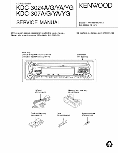  KDC-3024 Service Manual