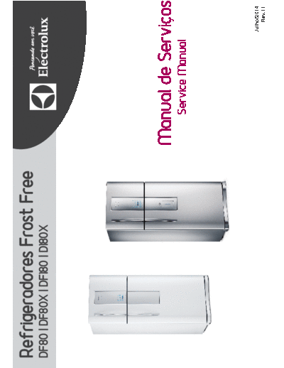 Eletrolux DF-80xx Refrigerators from the Eletrolux DF-80xxx line, all complete, including general electrical diagram.