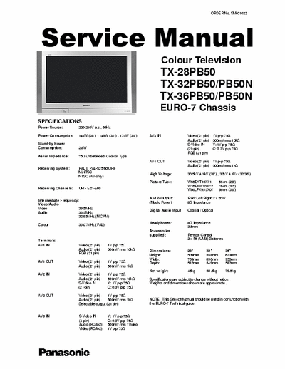 panasonic tx28pb50 I require a service manual for the television listed above. I need to find the specification of a capacitor ident 858 from the pcb which is burnt out.

use winrar to extract