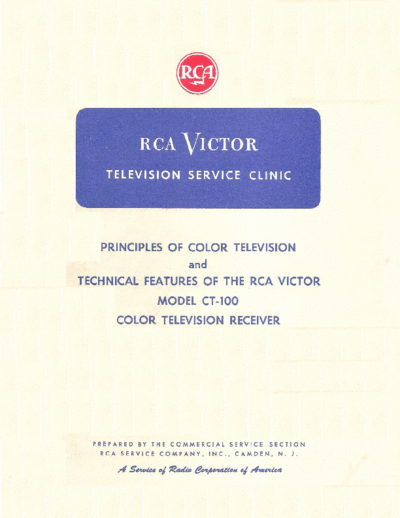 RCA CT 100 TV SM. Clinic.