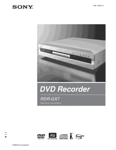   sony DVD recorder RDR GX7
