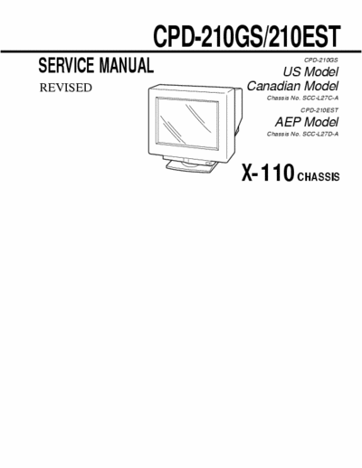 Sony CPD-210GS Service Manual for Sony CDP-210GS
