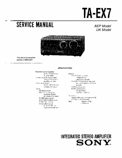 SONY TA-EX7 Sony audio Amplifier