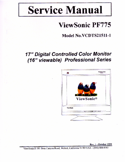 ViewSonic PF775 Service Manual