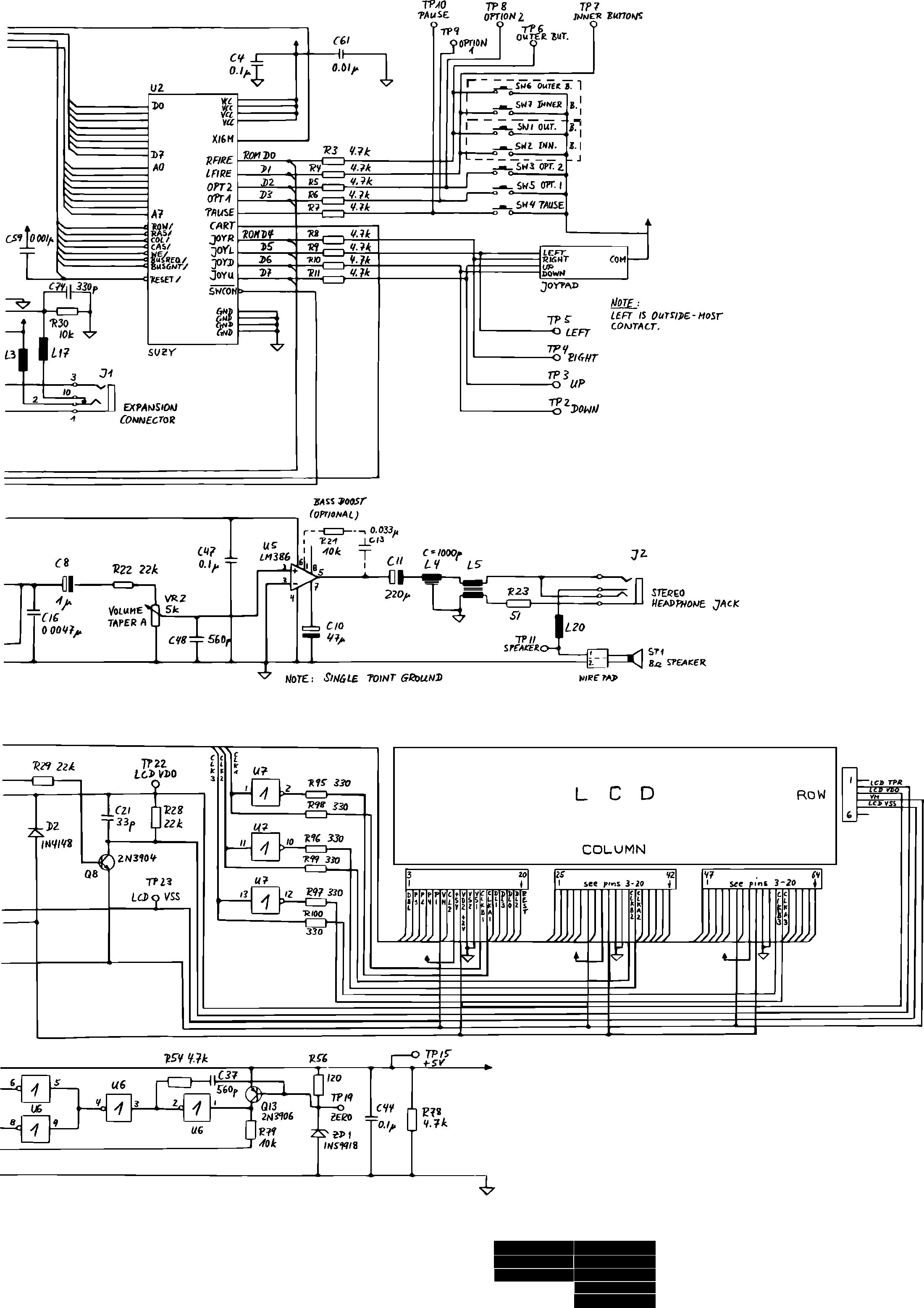 Atari Lynx Electrical Diagram of Atari Lynx 2/2