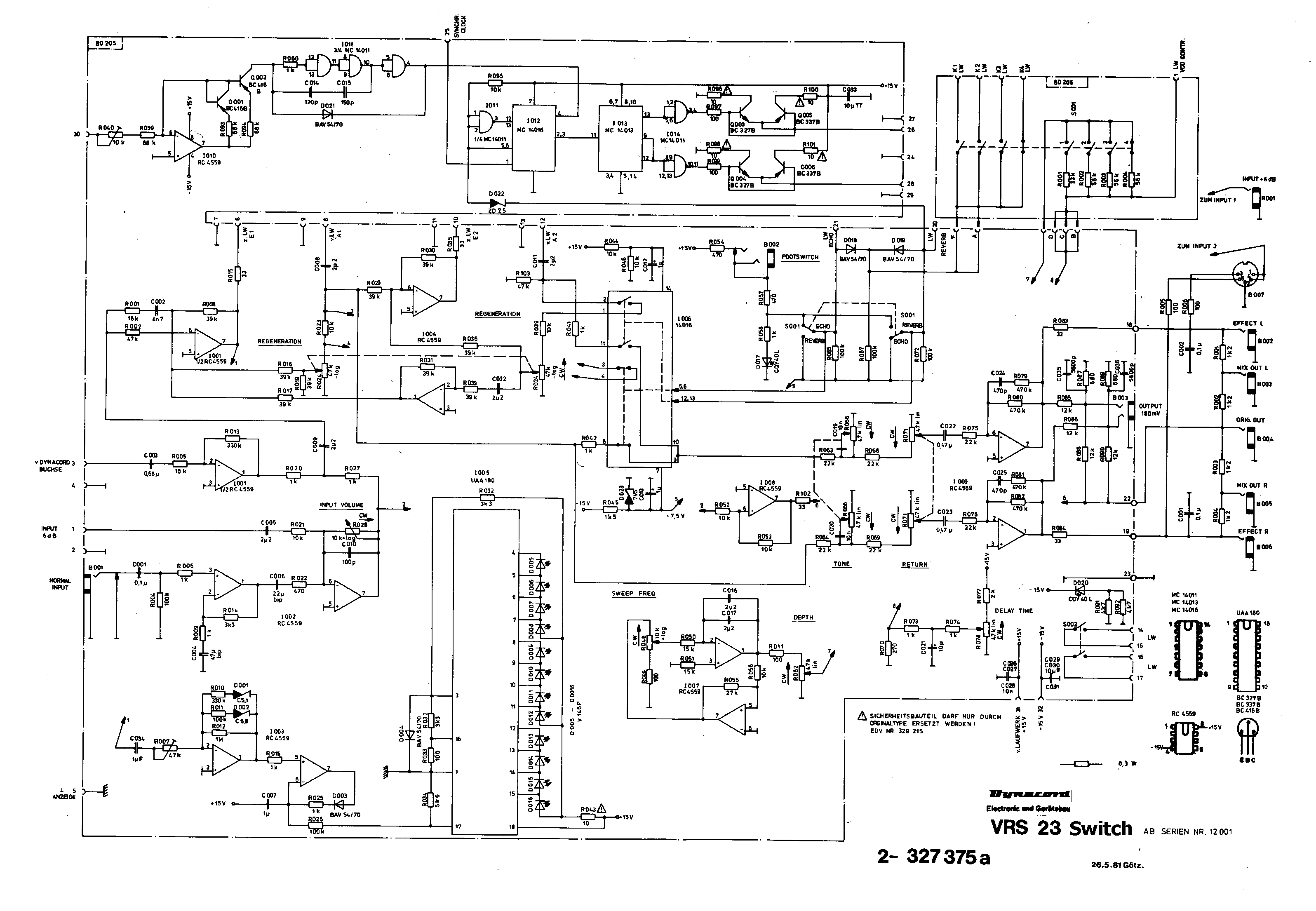 Dynacord VRS23 switch