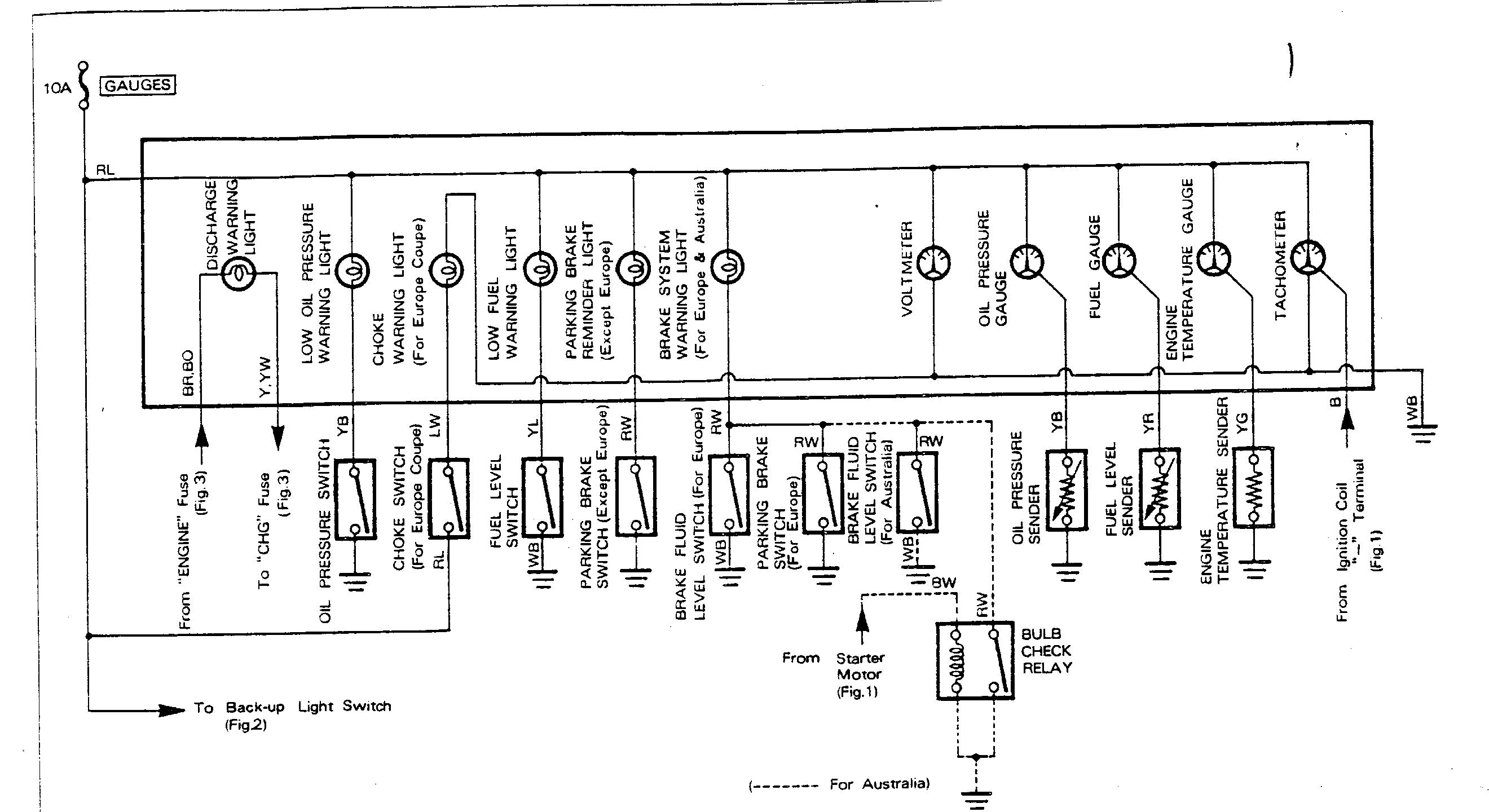 Toyota Corolla 80-82 Electrical wiring diagram
