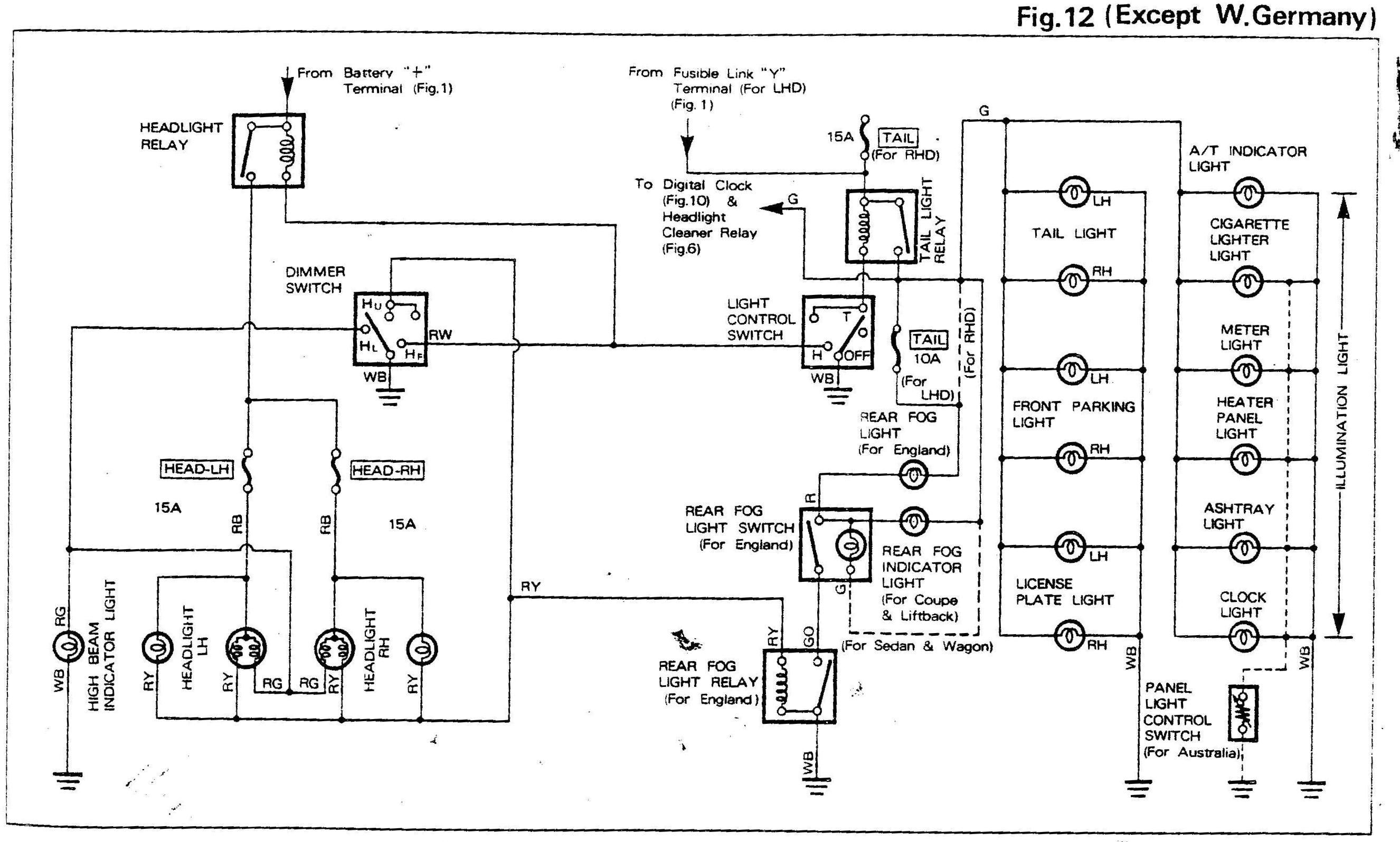 Toyota Corolla 80-82 Electrical wiring diagram