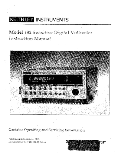 Keithley KEI 182 Operations Only  Keithley 182-M KEI 182 Operations Only.pdf