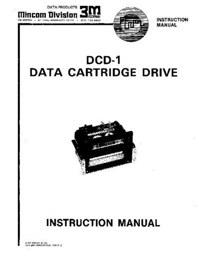 3M 81-3540-9470-8 DCD-1 Data Cartridge Drive Instruction Manual May77  3M 81-3540-9470-8_DCD-1_Data_Cartridge_Drive_Instruction_Manual_May77.pdf