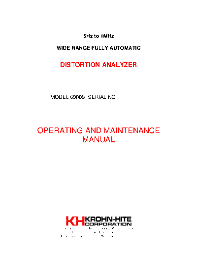 Krohn-Hite KROHNHITE 6900B Operation Maintenance  Krohn-Hite KROHNHITE 6900B Operation_Maintenance.pdf