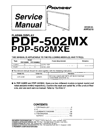 Pioneer PDP-502MX 502MXE [SM]  Pioneer Monitor Pioneer_PDP-502MX_502MXE_[SM].pdf