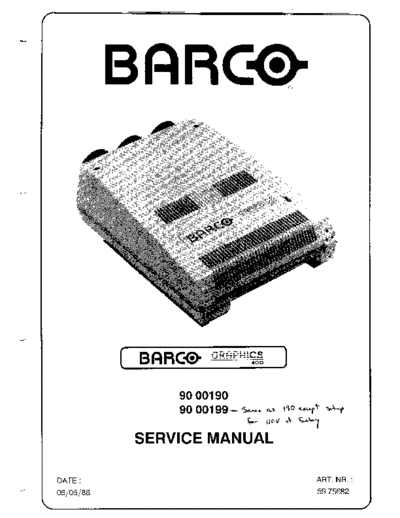 BARCO 01- BG 400 SERVICE ENGLISH  BARCO Projector Graphics 400 Barco_graphics_400 01- BG 400 SERVICE ENGLISH.pdf