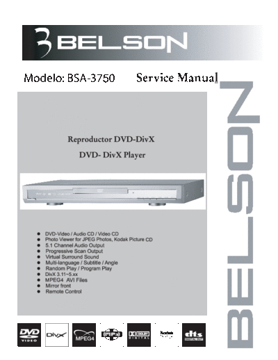 BELSON hfe belson bsa-3750 service en  BELSON Audio BSA-3750 hfe_belson_bsa-3750_service_en.pdf