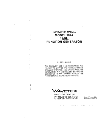 Wavetek WAV 182A Instruction  Wavetek WAV 182A Instruction.pdf