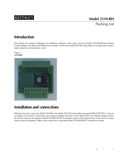 Keithley pa743a(Model 2510-RH)  Keithley 2510 pa743a(Model 2510-RH).pdf