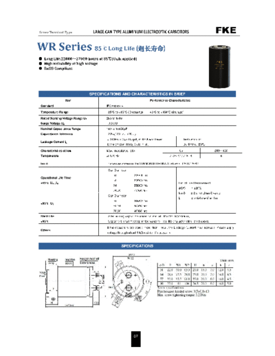 FKE [screw-terminal] WR Series Series  . Electronic Components Datasheets Passive components capacitors FKE FKE [screw-terminal] WR Series Series.pdf
