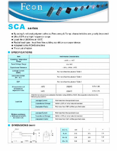 Fcon [polymer thru-hole] SCA Series  . Electronic Components Datasheets Passive components capacitors Fcon Fcon [polymer thru-hole] SCA Series.pdf