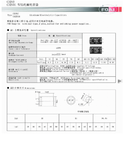 Foai [snap-in] CD293-CD293H Series  . Electronic Components Datasheets Passive components capacitors Foai Foai [snap-in] CD293-CD293H Series.pdf