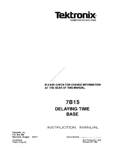 Tektronix 7b15  Tektronix 7b15  .pdf