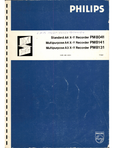 Philips PM8141 X-Y Recorder  Philips PM8141 X-Y Recorder.pdf