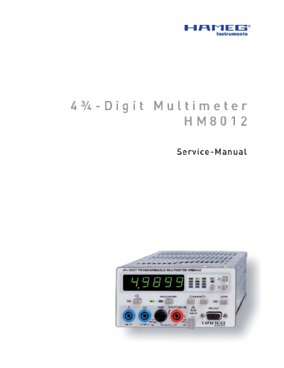 HAMEG HM8012 4 34 digits multimeter Service Manual-hm8012-serv  HAMEG HAMEG_HM8012_4_34_digits_multimeter_Service_Manual-hm8012-serv.pdf