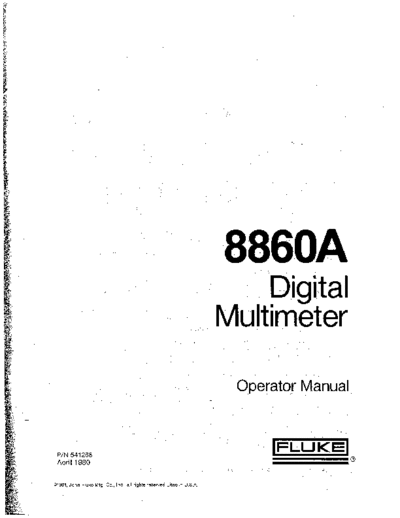 Fluke 8860A Operating  Fluke FLUKE 8860A Operating.pdf