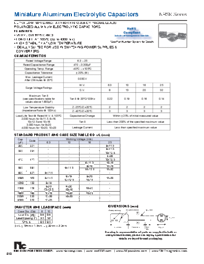 NIC [radial thru-hole] NRSK Series  . Electronic Components Datasheets Passive components capacitors NIC NIC [radial thru-hole] NRSK Series.pdf