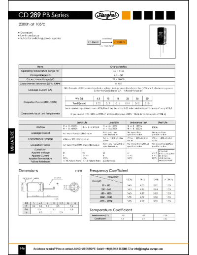 Jianghai [radial thru-hole] PB Series  . Electronic Components Datasheets Passive components capacitors Jianghai Jianghai [radial thru-hole] PB Series.pdf