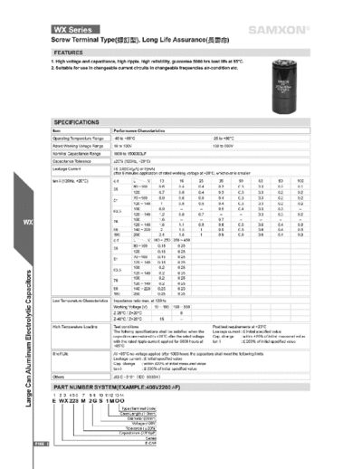 Samxon [screw-terminal] WX Series  . Electronic Components Datasheets Passive components capacitors Samxon Samxon [screw-terminal] WX Series.pdf