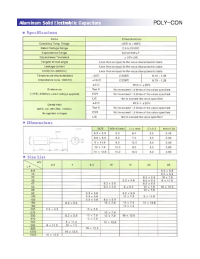 Poly-con [Tyecom] Poly-CON [polymer] SPS Series  . Electronic Components Datasheets Passive components capacitors Poly-con [Tyecom] Poly-CON [polymer] SPS Series.pdf