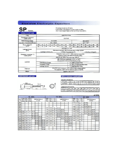 Chang-Chang [radial thru-hole] SP Series  . Electronic Components Datasheets Passive components capacitors Chang-Chang chang-chang [radial thru-hole] SP Series.pdf