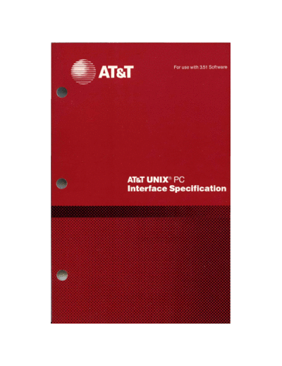 AT&T 999-801-314IS ATT UNIX PC Interface Specification 1986  AT&T 3b1 999-801-314IS_ATT_UNIX_PC_Interface_Specification_1986.pdf