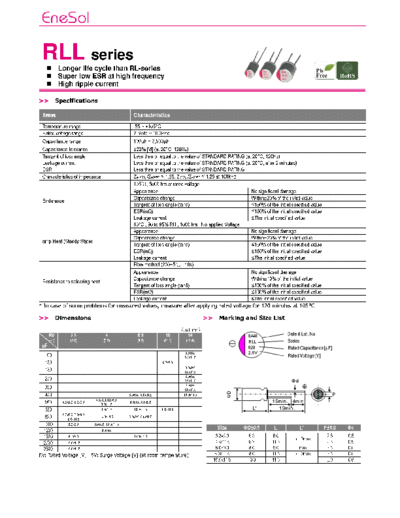 Enesol-Matsuki Matsuki-Enesol [MPCAP-EneCAP] [polymer thru-hole] RLL Series  . Electronic Components Datasheets Passive components capacitors Enesol-Matsuki Matsuki-Enesol [MPCAP-EneCAP] [polymer thru-hole] RLL Series.pdf