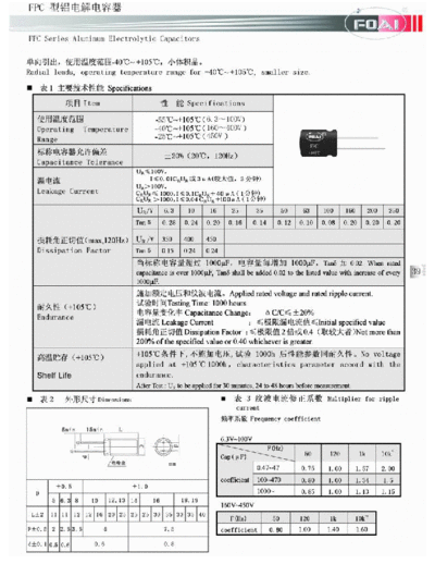 Foai [radial thru-hole] FPC Series  . Electronic Components Datasheets Passive components capacitors Foai Foai [radial thru-hole] FPC Series.pdf