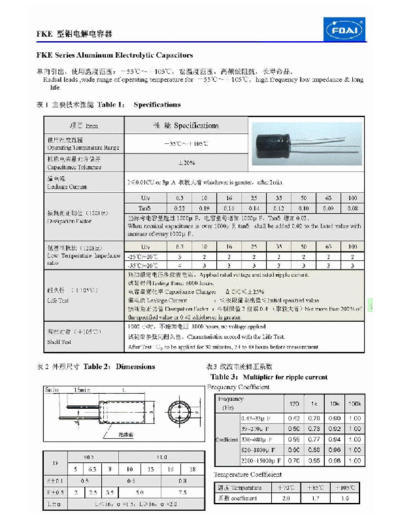 Foai [radial thru-hole] FKE Series  . Electronic Components Datasheets Passive components capacitors Foai Foai [radial thru-hole] FKE Series.pdf