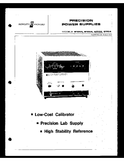 Agilent 5952-3933D 8104A 5A 8114A 15A Technical Data Jul72  Agilent 5952-3933D 8104A 5A 8114A 15A Technical Data Jul72.pdf