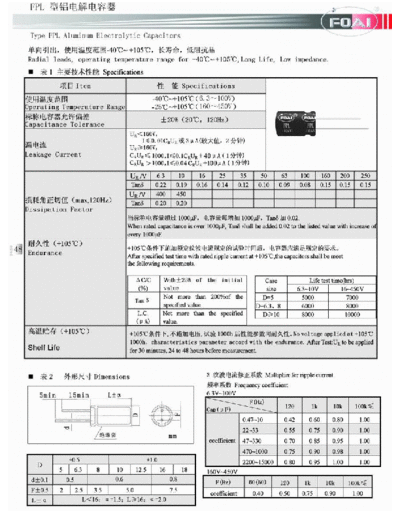 Foai [radial thru-hole] FPL Series  . Electronic Components Datasheets Passive components capacitors Foai Foai [radial thru-hole] FPL Series.pdf