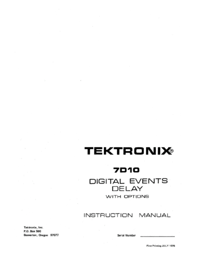 Tektronix 7D10 Digital Events Delay (w. options)  Tektronix 7D10 Digital Events Delay (w. options).pdf
