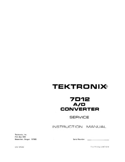 Tektronix 7D12 A-D Converter (service)  Tektronix 7D12 A-D Converter (service).pdf