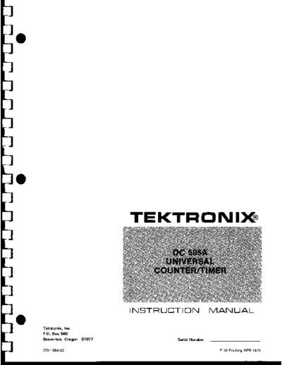 Tektronix DC505a   Tektronix DC505a .pdf