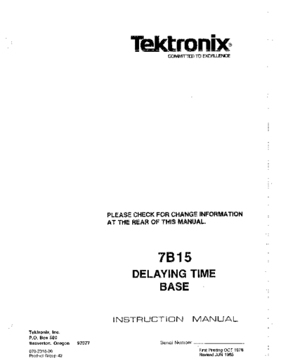 Tektronix TEK 7B15 Instruction  Tektronix TEK 7B15 Instruction.pdf