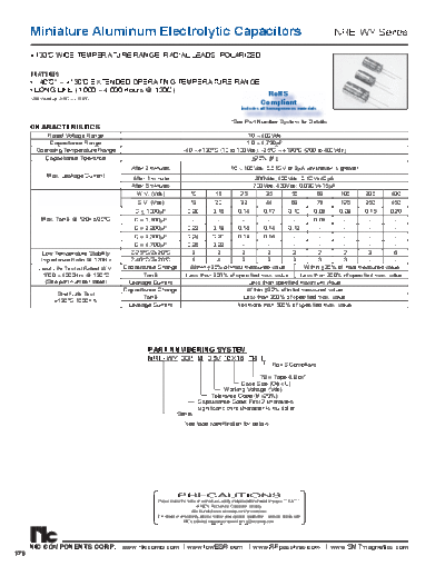 NIC [radial thru-hole] NREWY Series  . Electronic Components Datasheets Passive components capacitors NIC NIC [radial thru-hole] NREWY Series.pdf