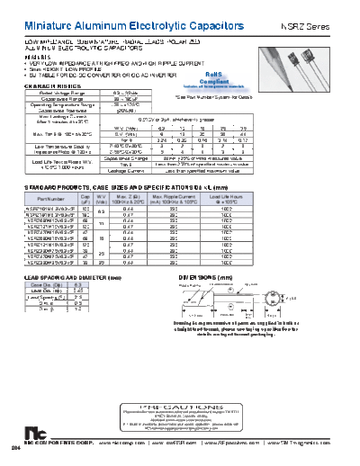 NIC [radial thru-hole] NSRZ Series  . Electronic Components Datasheets Passive components capacitors NIC NIC [radial thru-hole] NSRZ Series.pdf
