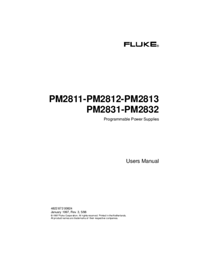 Fluke FLUKE PM28xx User  Fluke PM28xx FLUKE PM28xx User.pdf